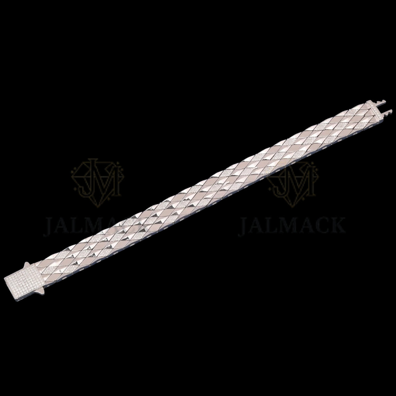 Geometric Quilted Moissanite Bangle Bracelet VVS1 D Color