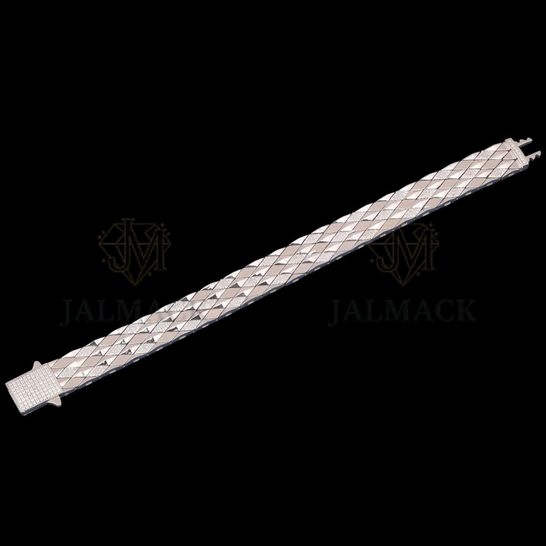 Geometric Quilted Moissanite Bangle Bracelet VVS1 D Color
