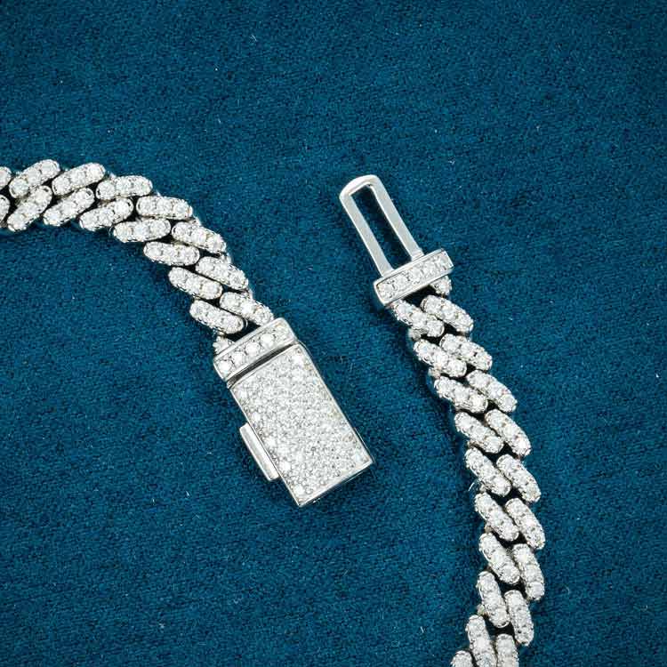 12MM VVS1 Moissanite Gucci Link Bracelet 925 Sterling Silver Iced Out Hip Hop Bracelet