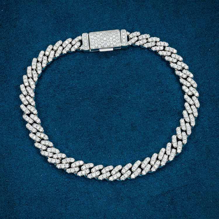 12MM VVS1 Moissanite Gucci Link Bracelet 925 Sterling Silver Iced Out Hip Hop Bracelet