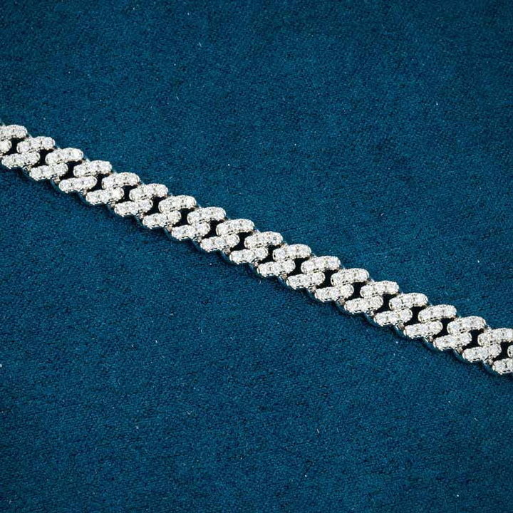 12MM VVS1 Moissanite Gucci Link Bracelet 925 Sterling Silver Iced Out Hip Hop Bracelet