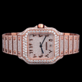 Luxury Rose Gold Arabic Moissanite Automatic Date Watch VVS1 D Color Fully Iced Out