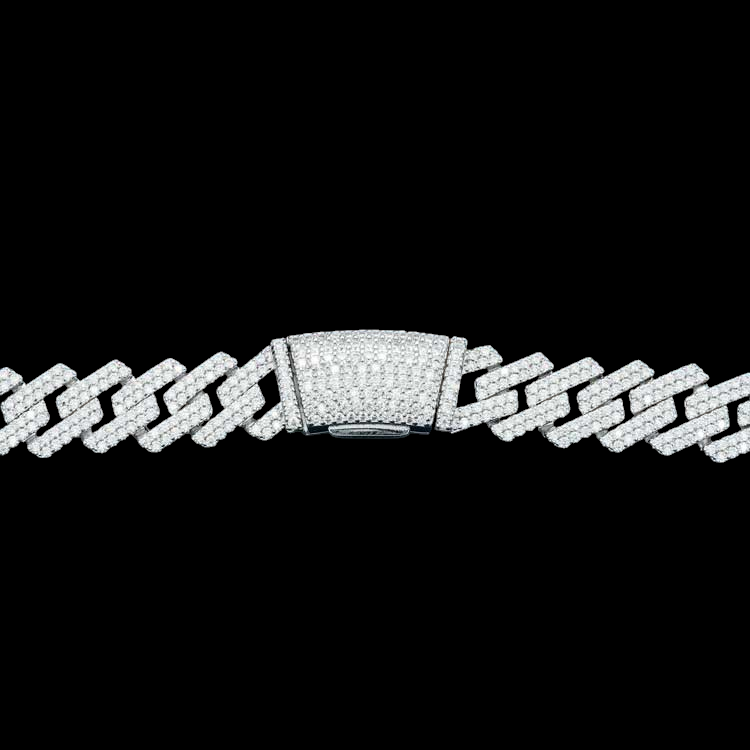 2 Cuban Link VVS Moissanite Chain Hip Hop 925 Sterling Silver
