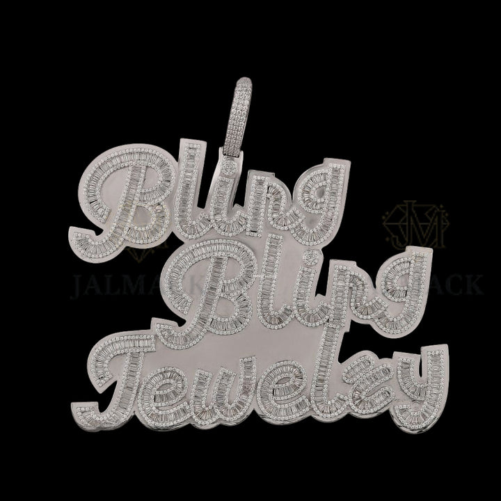 Bling Bling Jewelry Baguette Moissanite Pendant Fully Iced Out