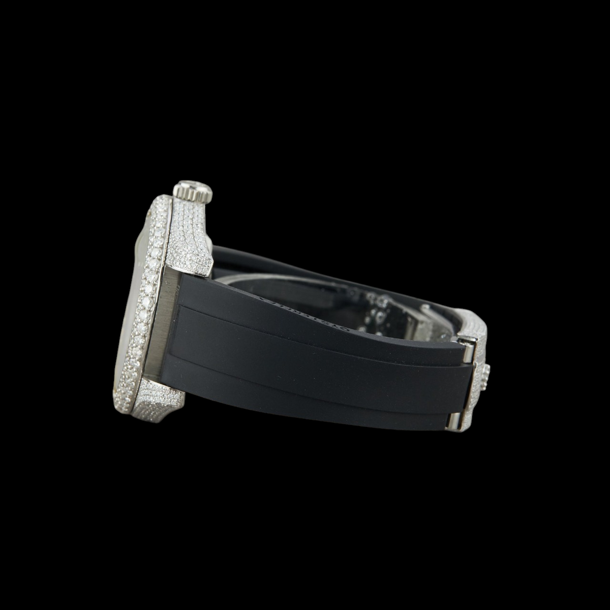 Silver Dial Roman Letter Round-Cut Moissanite Watch