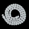 6MM Round Cut VVS1 D Color Moissanite Tennis Chain 925 Sterling Silver