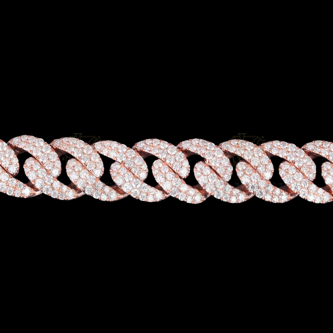 Rose Gold Moissanite Miami Cuban Bracelet VVS1 D Color Fully Iced Out