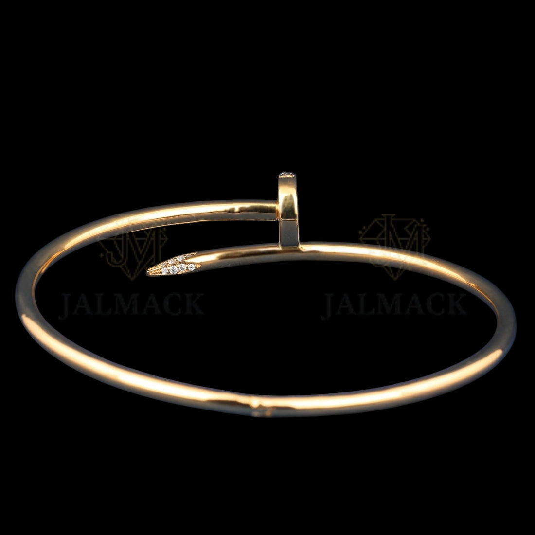 Yellow Gold Nail Moissanite Bangle Bracelet VVS1 D Color