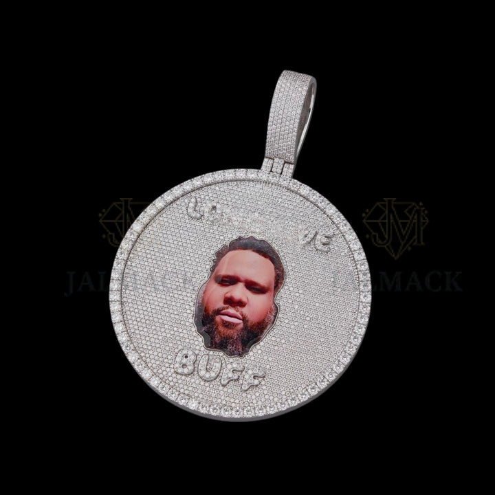 Personalized Long Live BUFF Photo Moissanite Medallion Fully Iced Out