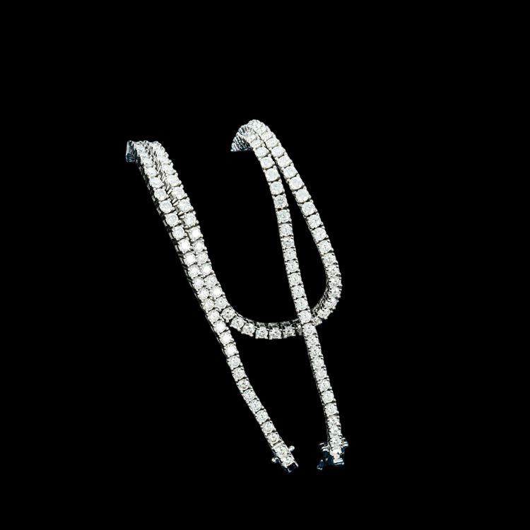 925 Sterling Silver 3MM Round Cut VVS Moissanite Tennis Chain Necklace