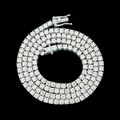 925 Sterling Silver 3MM Round Cut VVS Moissanite Tennis Chain Necklace