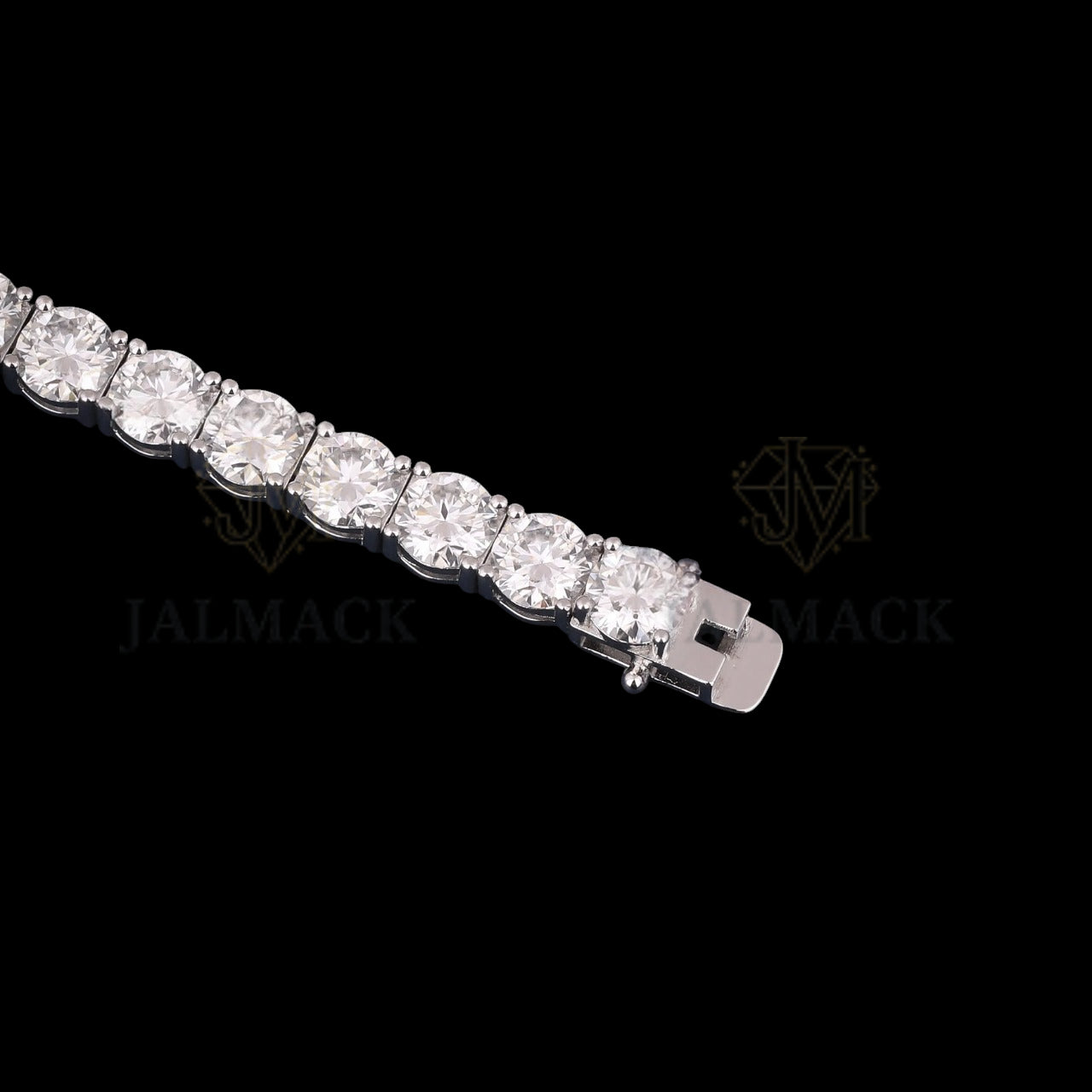 Silver 6MM Round Cut Moissanite Tennis Bracelet VVS1 D Color