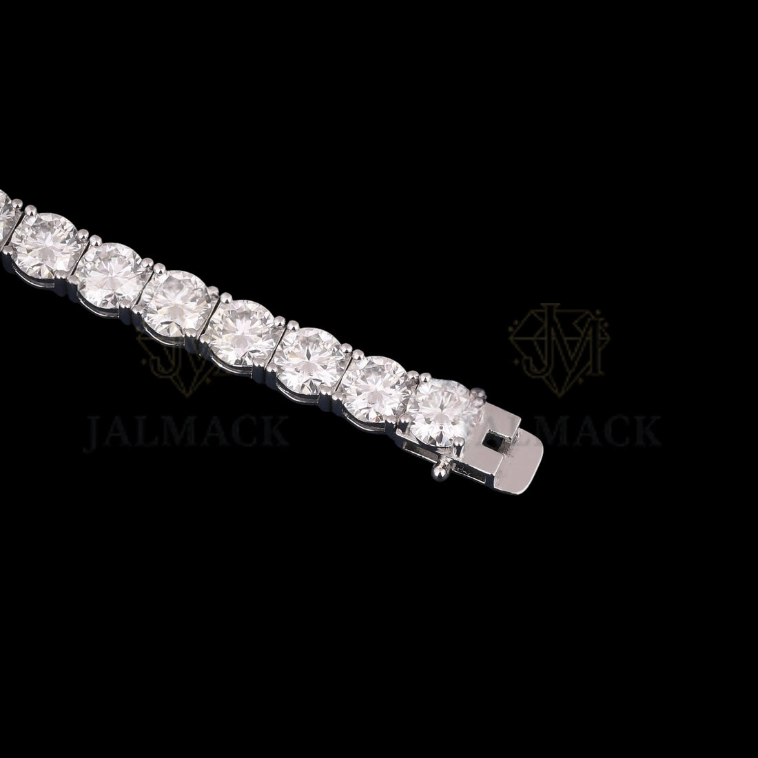 Silver 6MM Round Cut Moissanite Tennis Bracelet VVS1 D Color