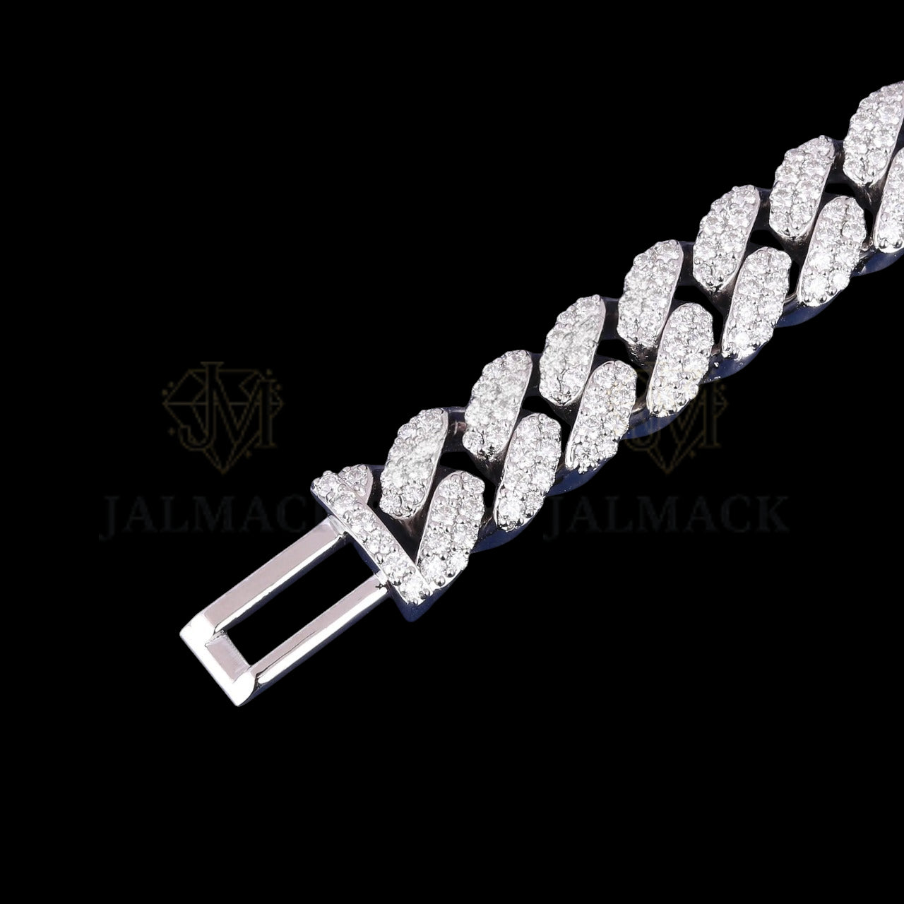 Luxury Silver Moissanite Miami Cuban Bracelet VVS1 Fully Iced Out