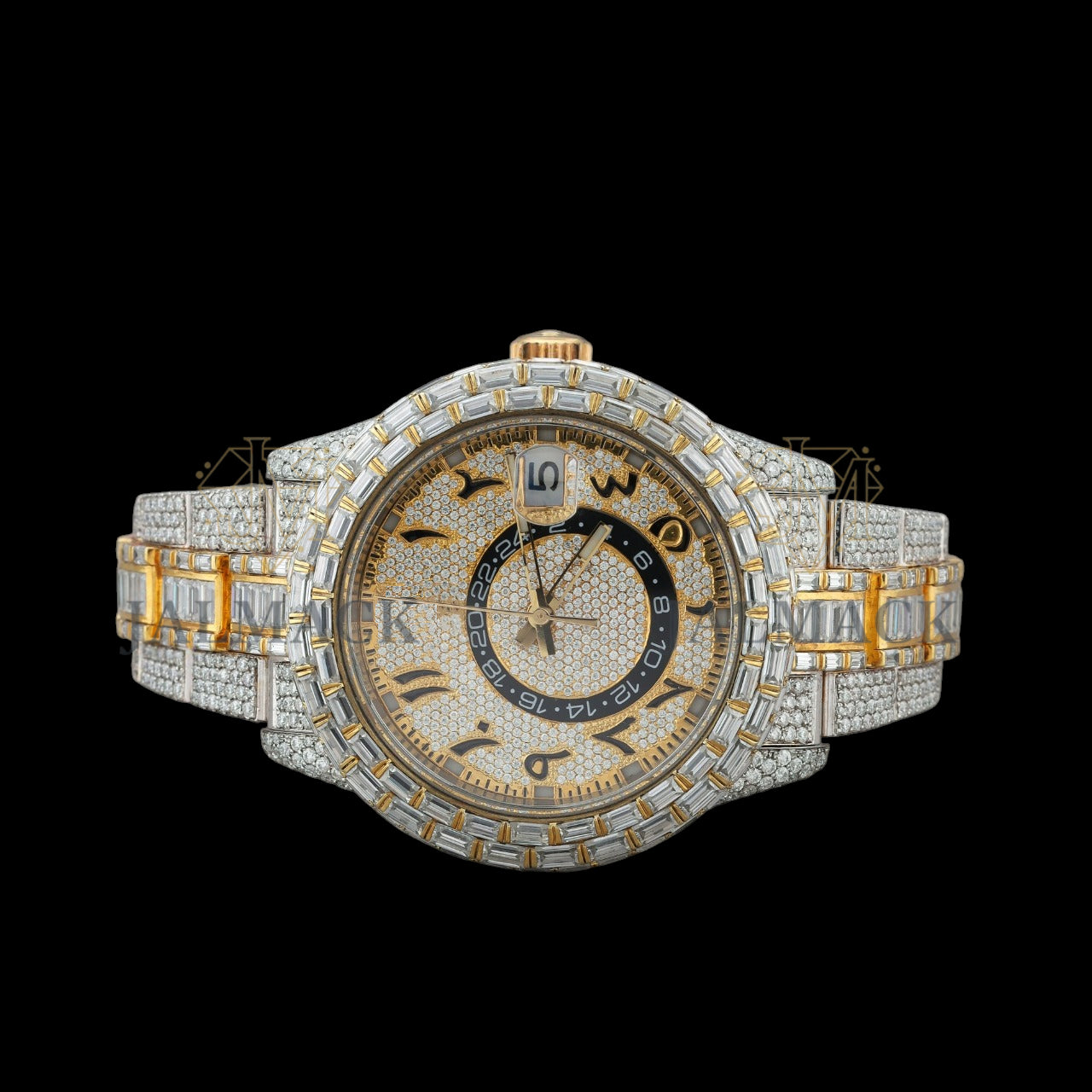Silver Dial Roman Numeral Baguette Moissanite Watch