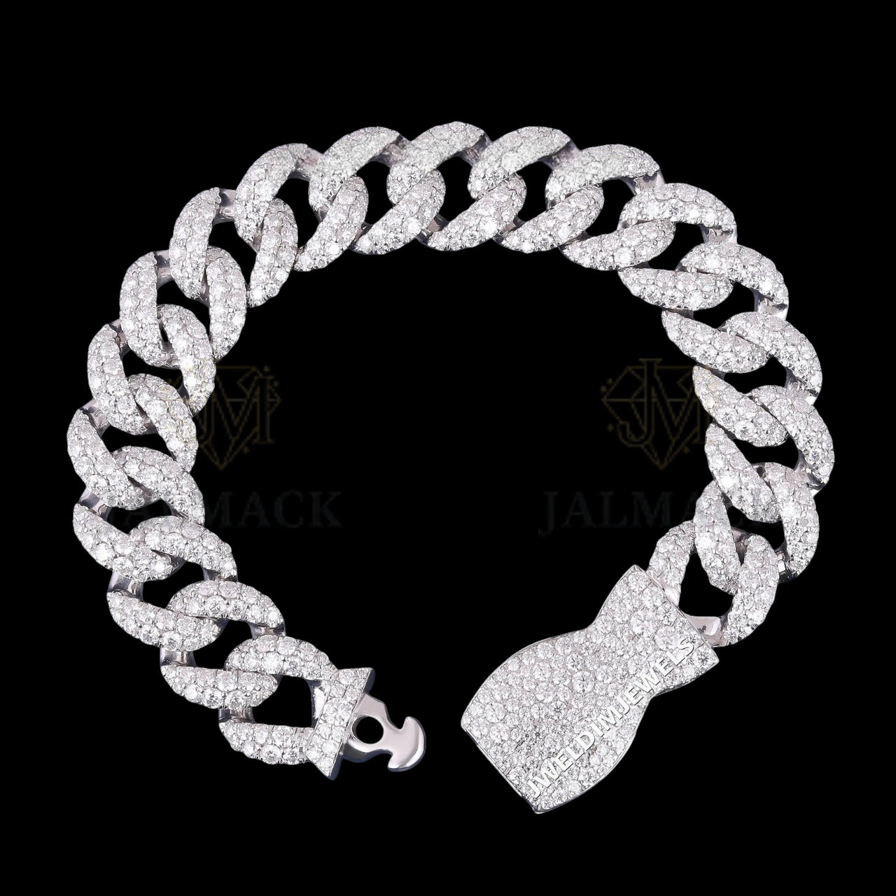 Luxury Silver Moissanite Miami Cuban Bracelet VVS1 Fully Iced Out