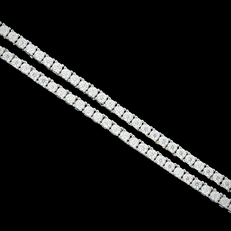 2MM Round Cut VVS Moissanite Tennis Chain 925 Sterling Silver