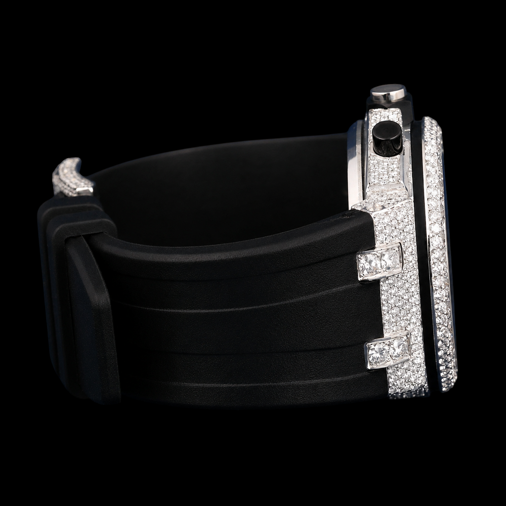 Black Numeral Moissanite Chronograph Watch