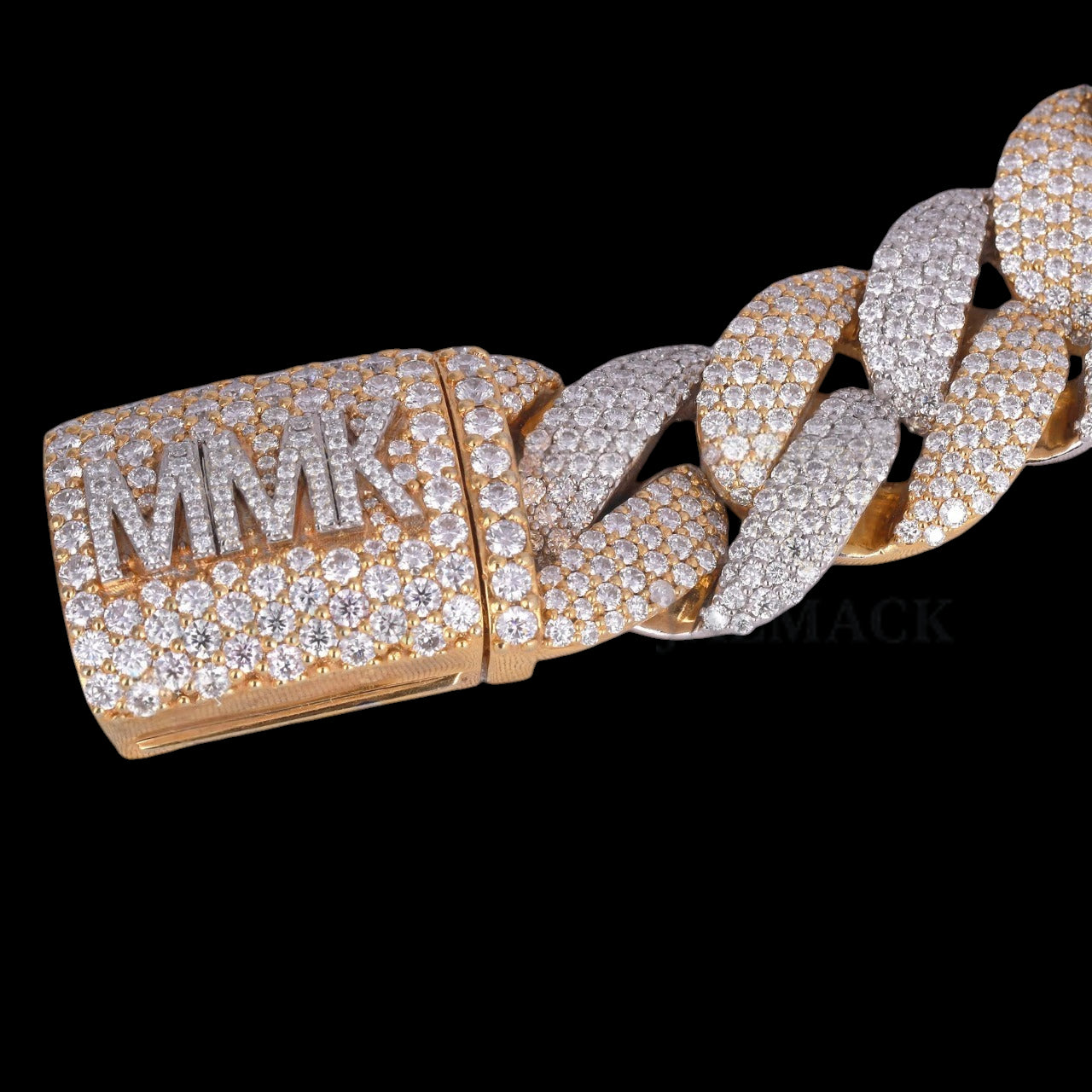 Silver Baguette Moissanite Geometric Link Bracelet VVS1 Fully Iced Out