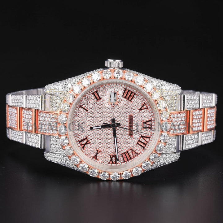 Luxury Rose Gold Two Tone Moissanite Watch