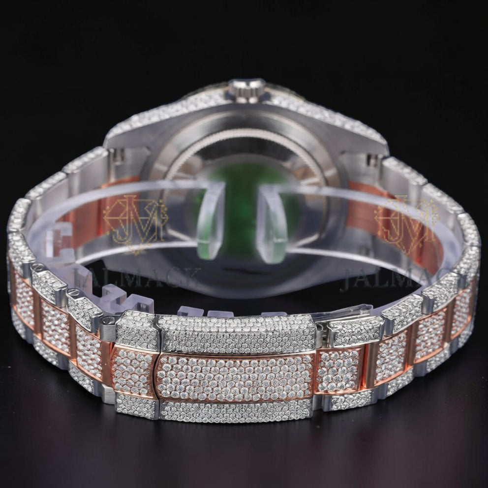 Luxury Rose Gold Two Tone Moissanite Watch