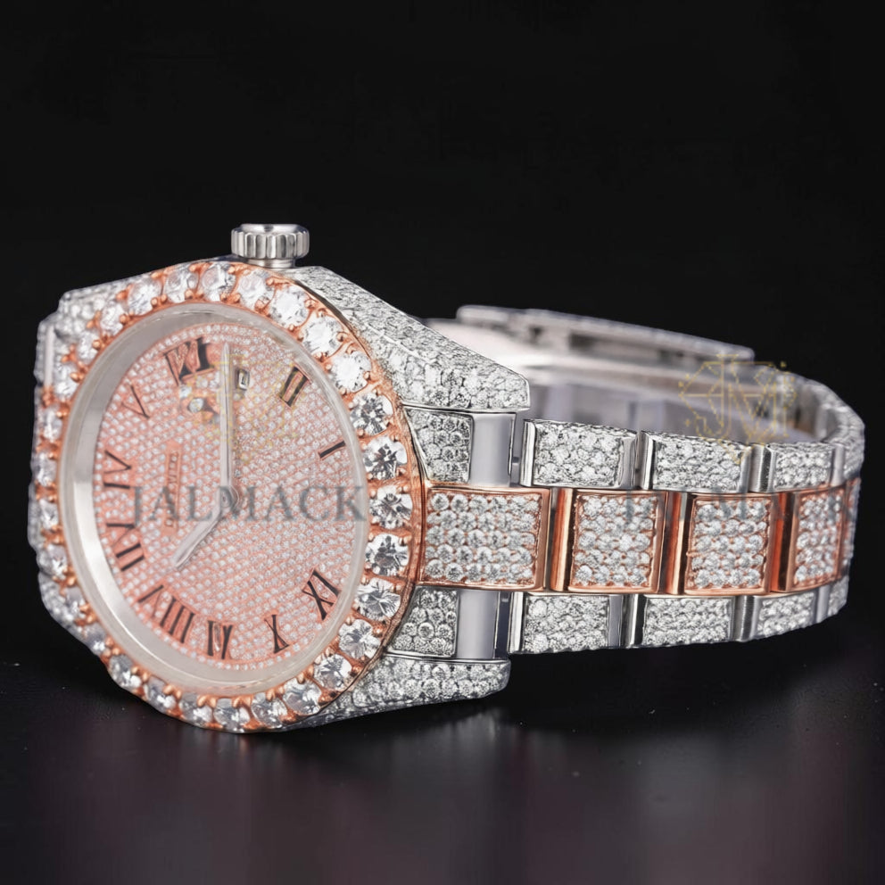 Luxury Rose Gold Two Tone Moissanite Watch