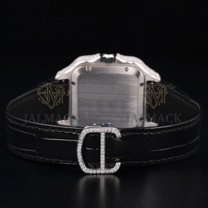 Square Roman Dial VVS1 D Color Moissanite Diamond Automatic Watch