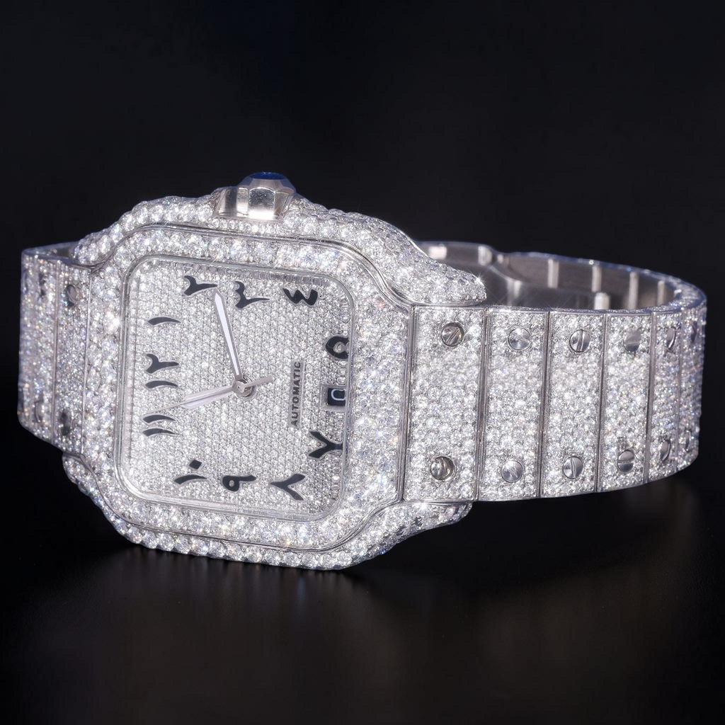 Luxury Square Arabic Moissanite Automatic Watch