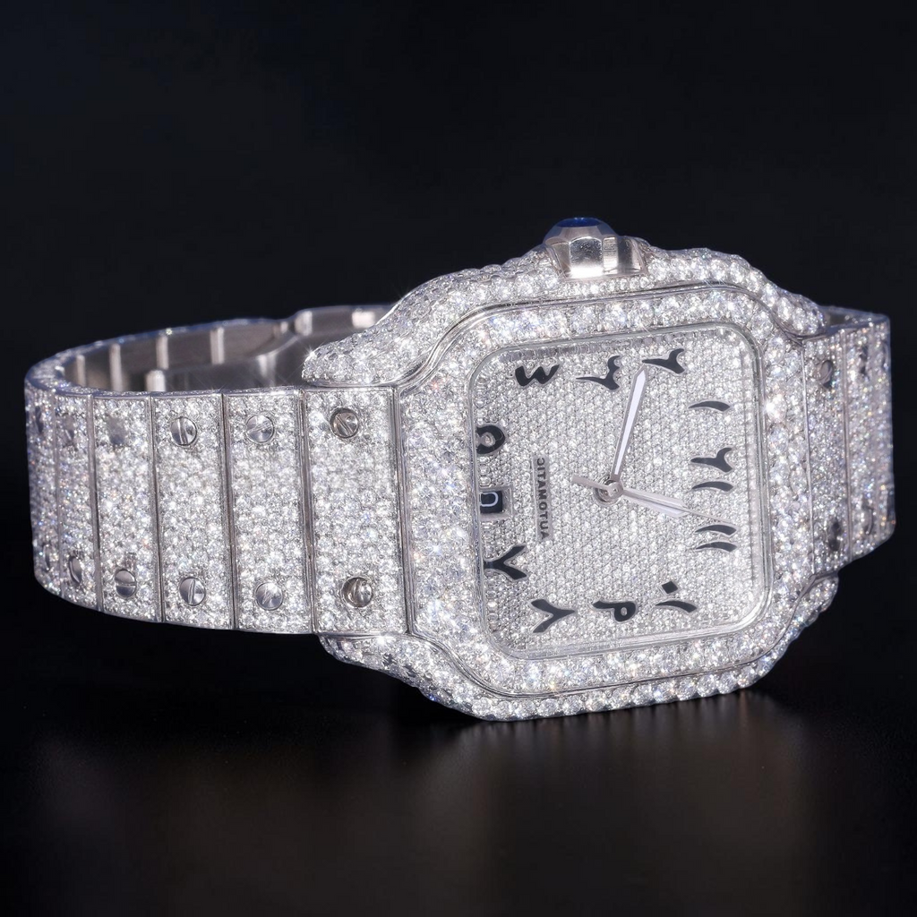 Luxury Square Arabic Moissanite Automatic Watch