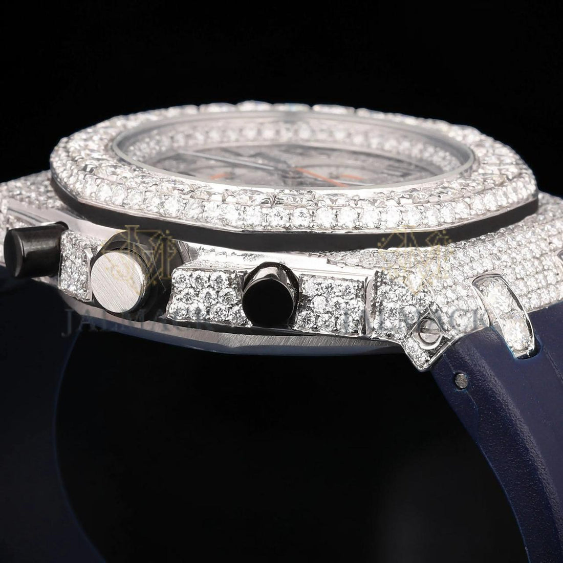 Blue VVS1 D Color Moissanite Chronograph Automatic Watch