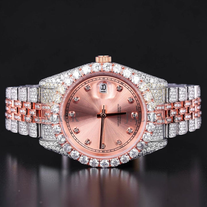 Rose Gold Moissanite Automatic Watch