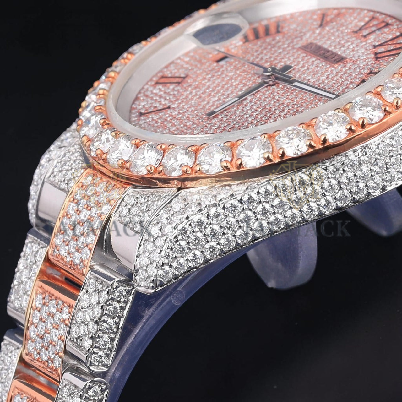 Luxury Rose Gold Two Tone Moissanite Watch