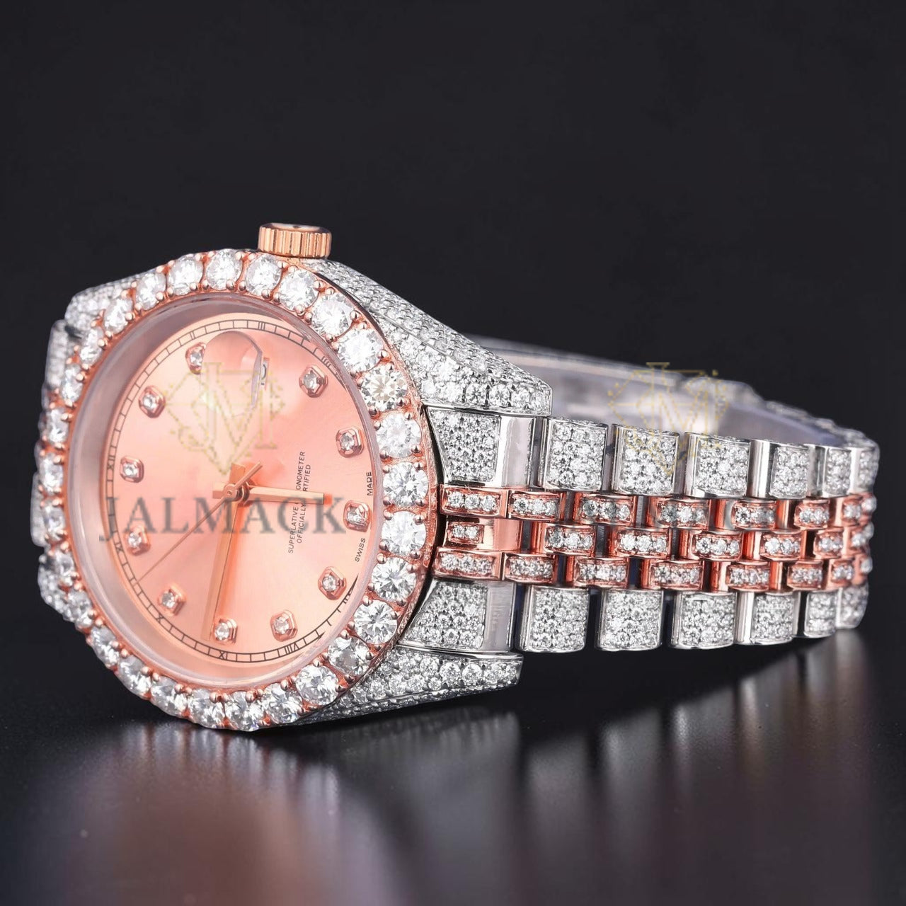Rose Gold Moissanite Automatic Watch