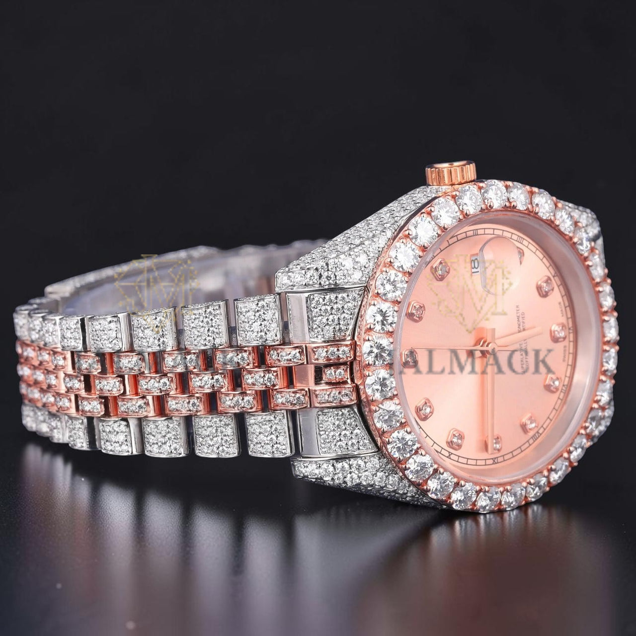 Rose Gold Moissanite Automatic Watch