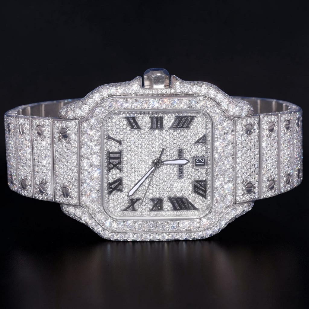 Luxury Square Roman Moissanite Watch