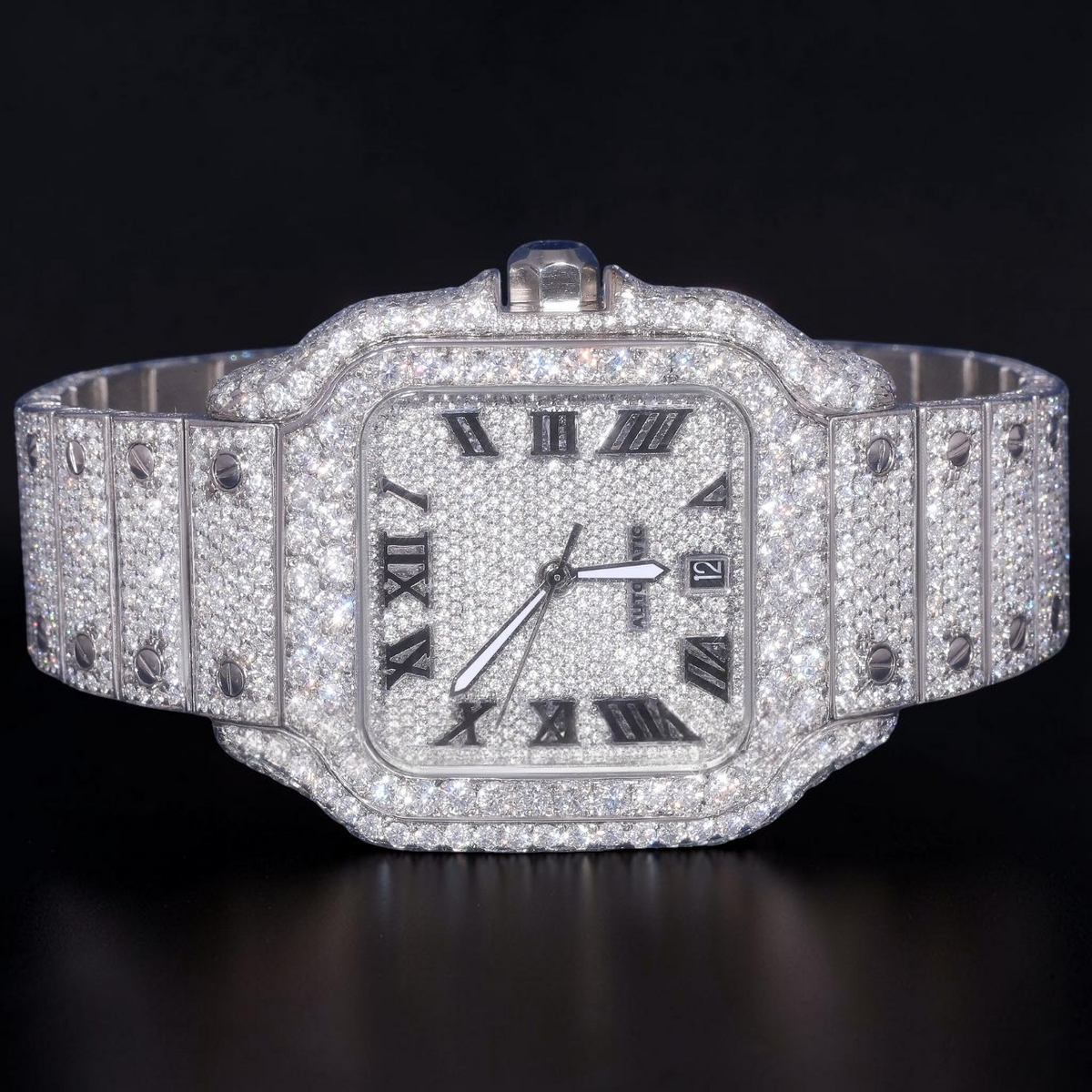 Luxury Square Roman Moissanite Watch