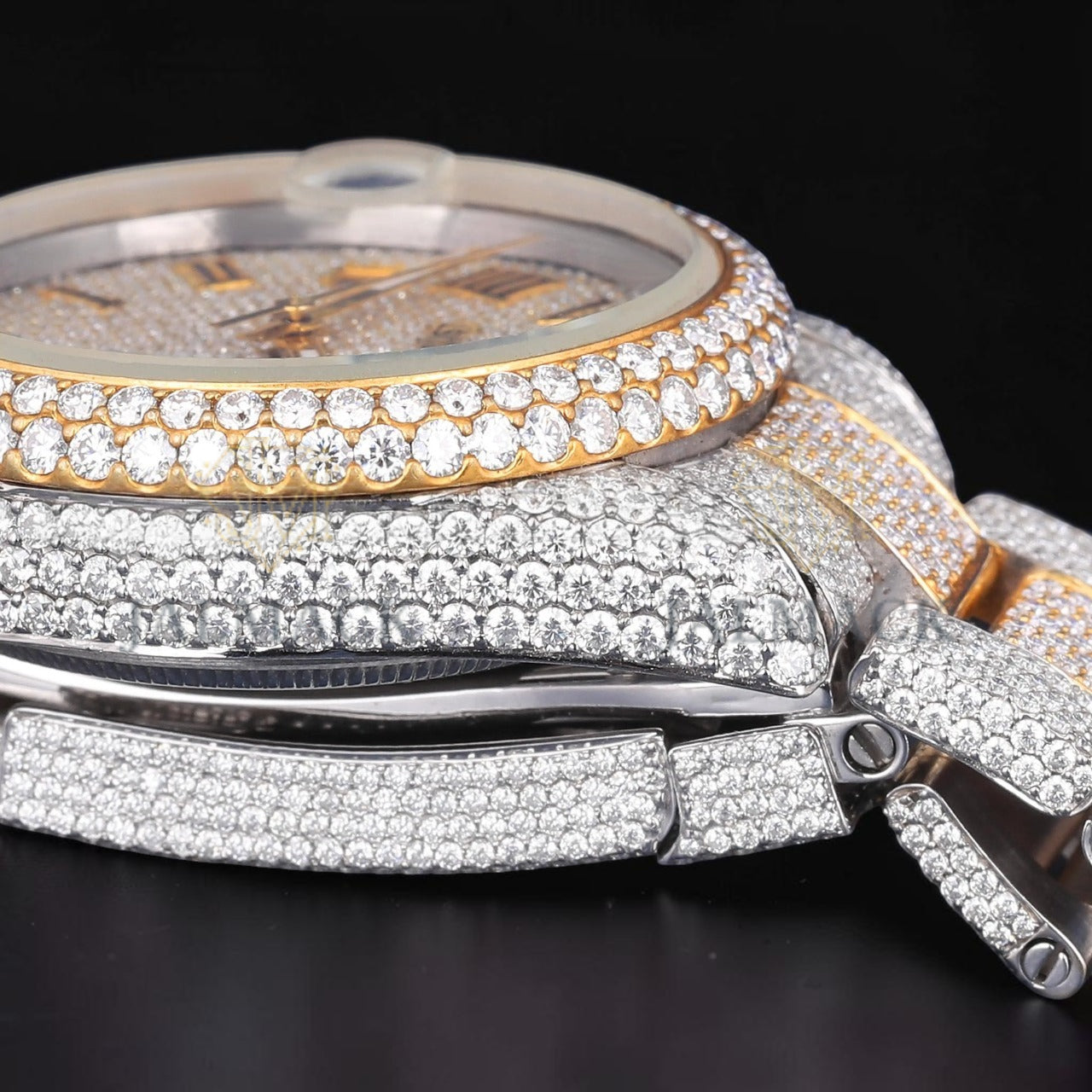 Timeless Luxury Gold Two Tone Moissanite Watch