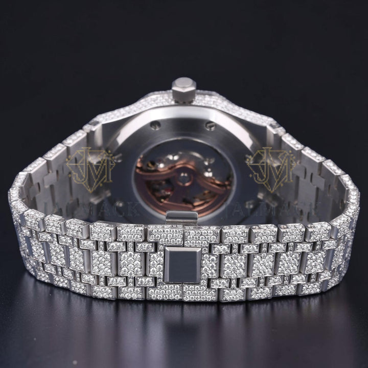 Red Arabic Letter Moissanite Diamond Dial Automatic Watch