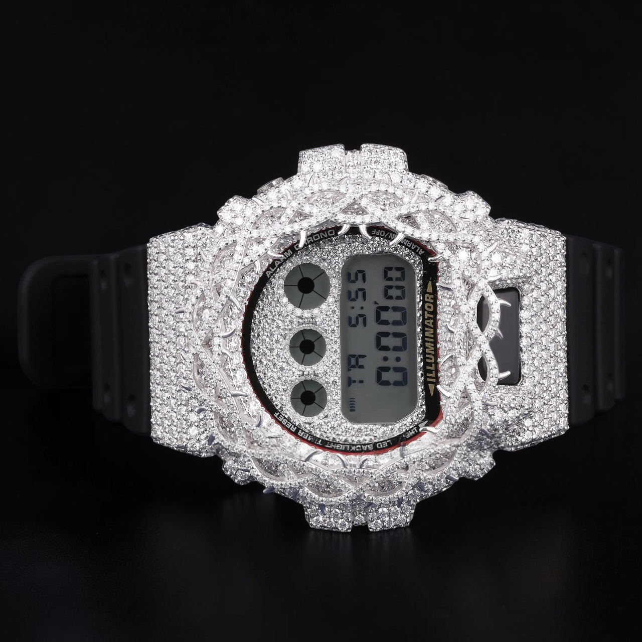 Luxury Iced Digital G-Shock VVS1 D Color Moissanite Watch
