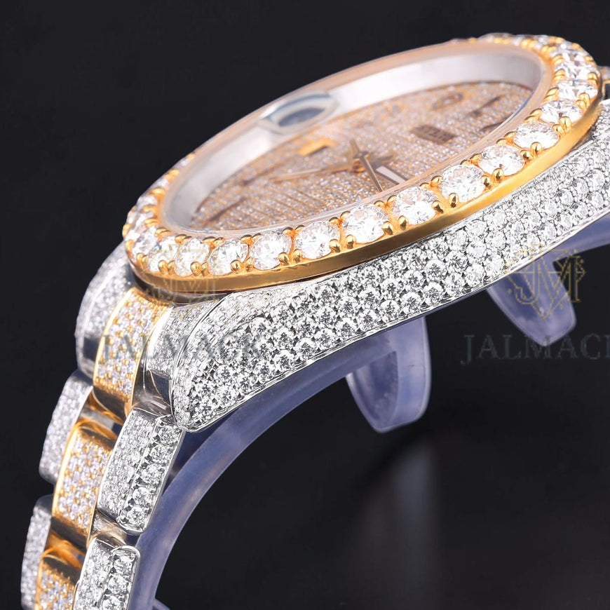 Gold Arabic Letter Moissanite Diamond Marker Automatic Watch