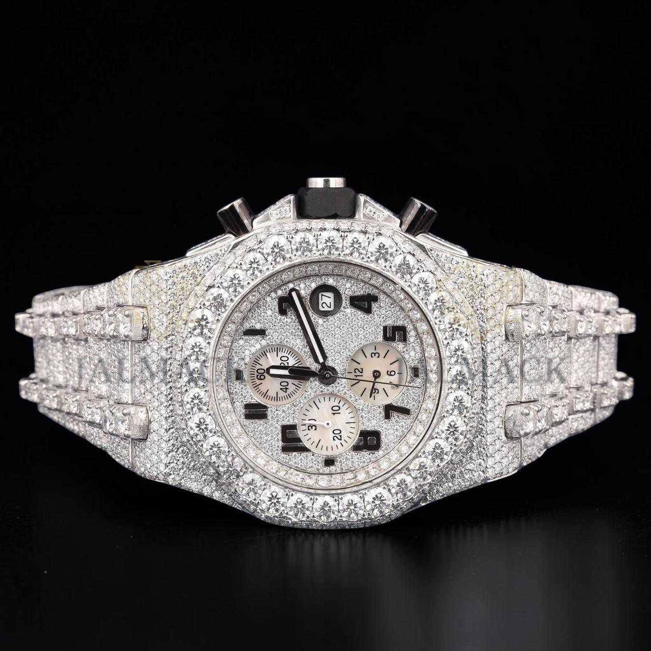 VVS1 D Color Moissanite Diamond Chronograph Automatic Watch