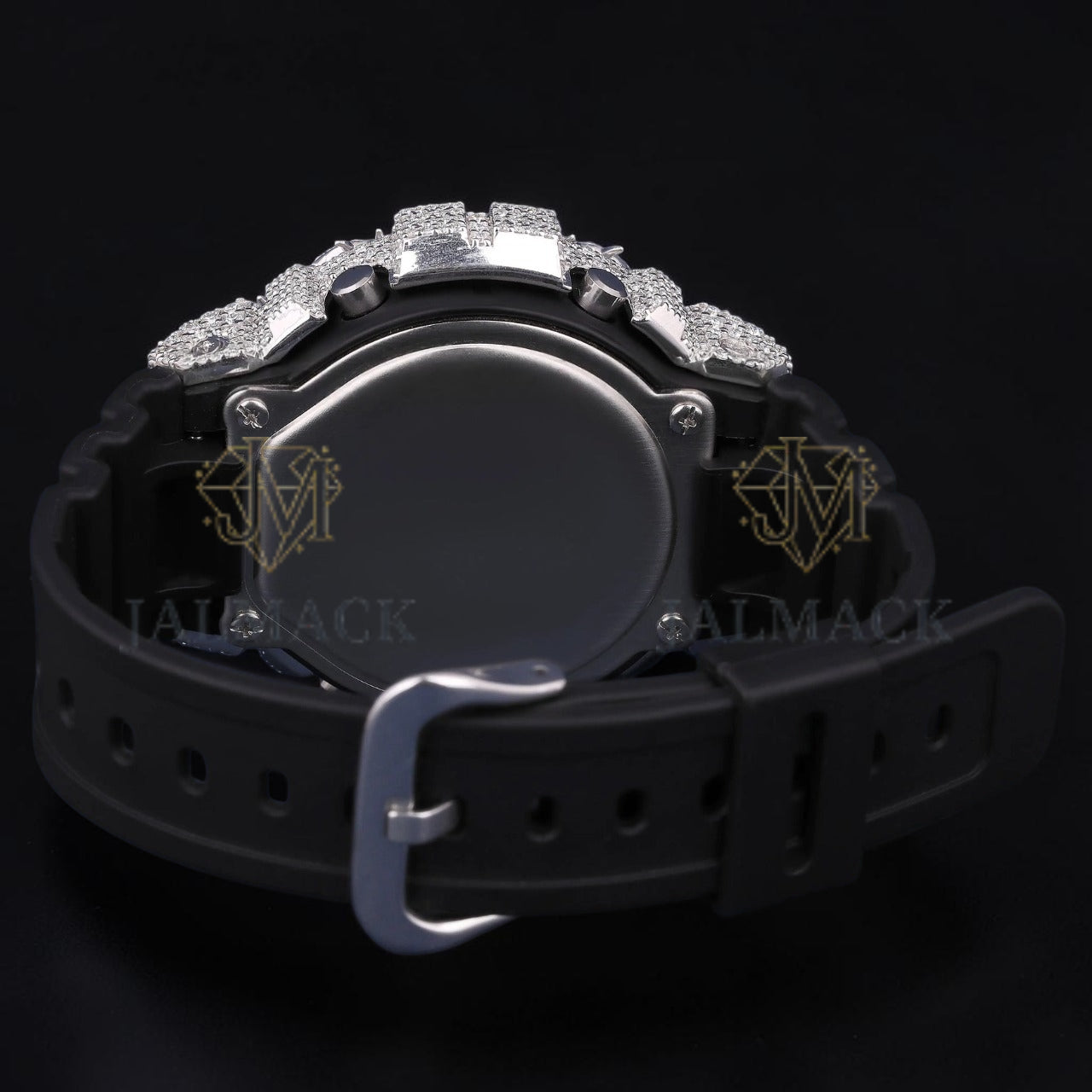 Luxury G-Shock Moissanite Watch Cover VVS1 D Color Fully Iced Silver Case