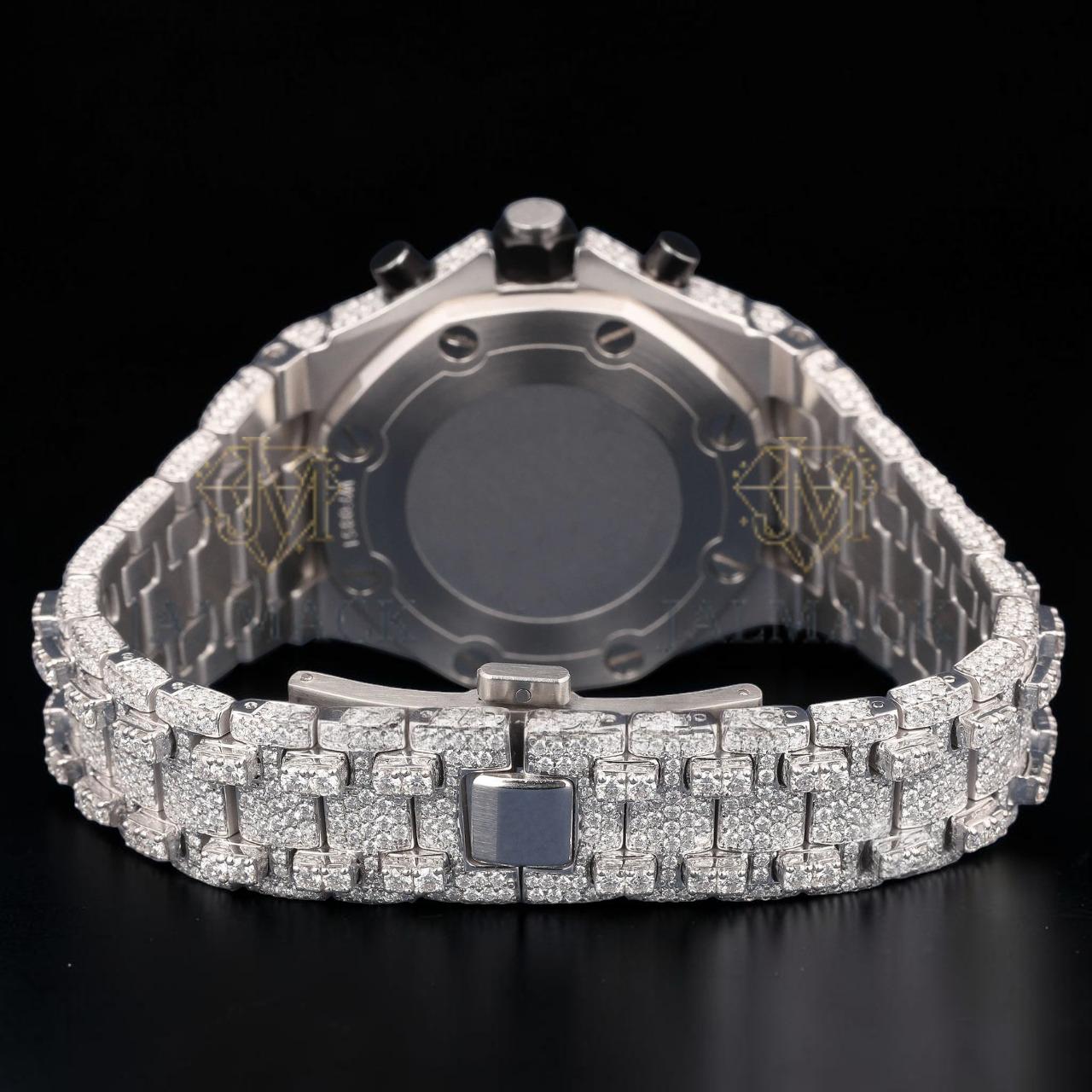 VVS1 D Color Moissanite Diamond Chronograph Automatic Watch