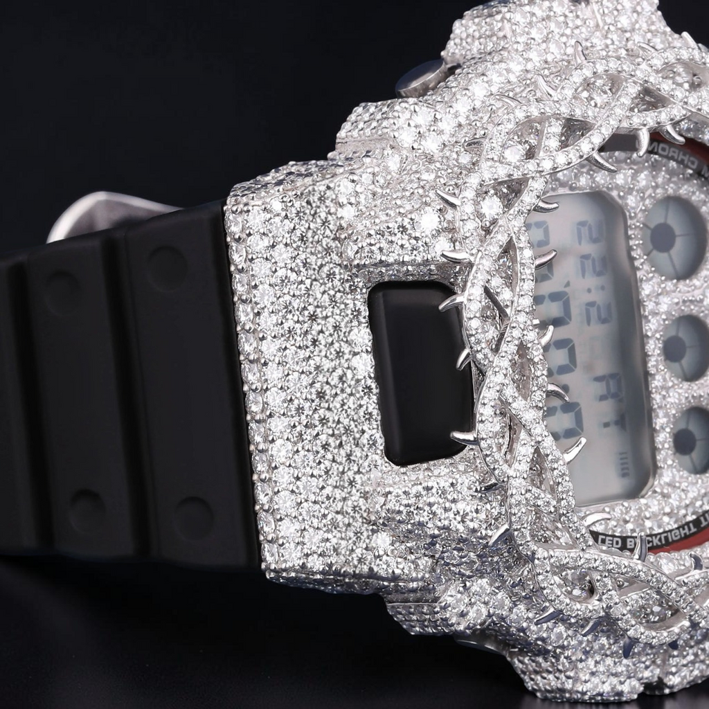 Luxury Iced Digital G-Shock VVS1 D Color Moissanite Watch
