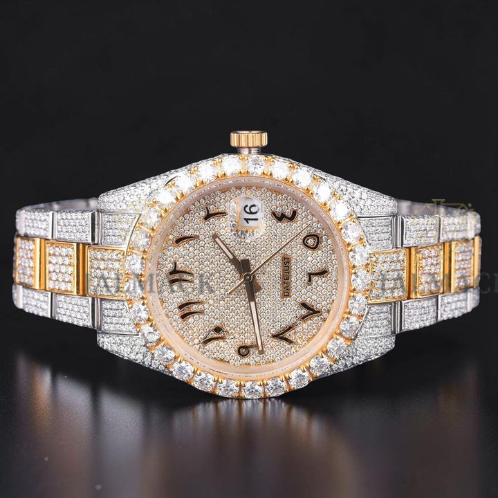 Gold Arabic Letter Moissanite Diamond Marker Automatic Watch