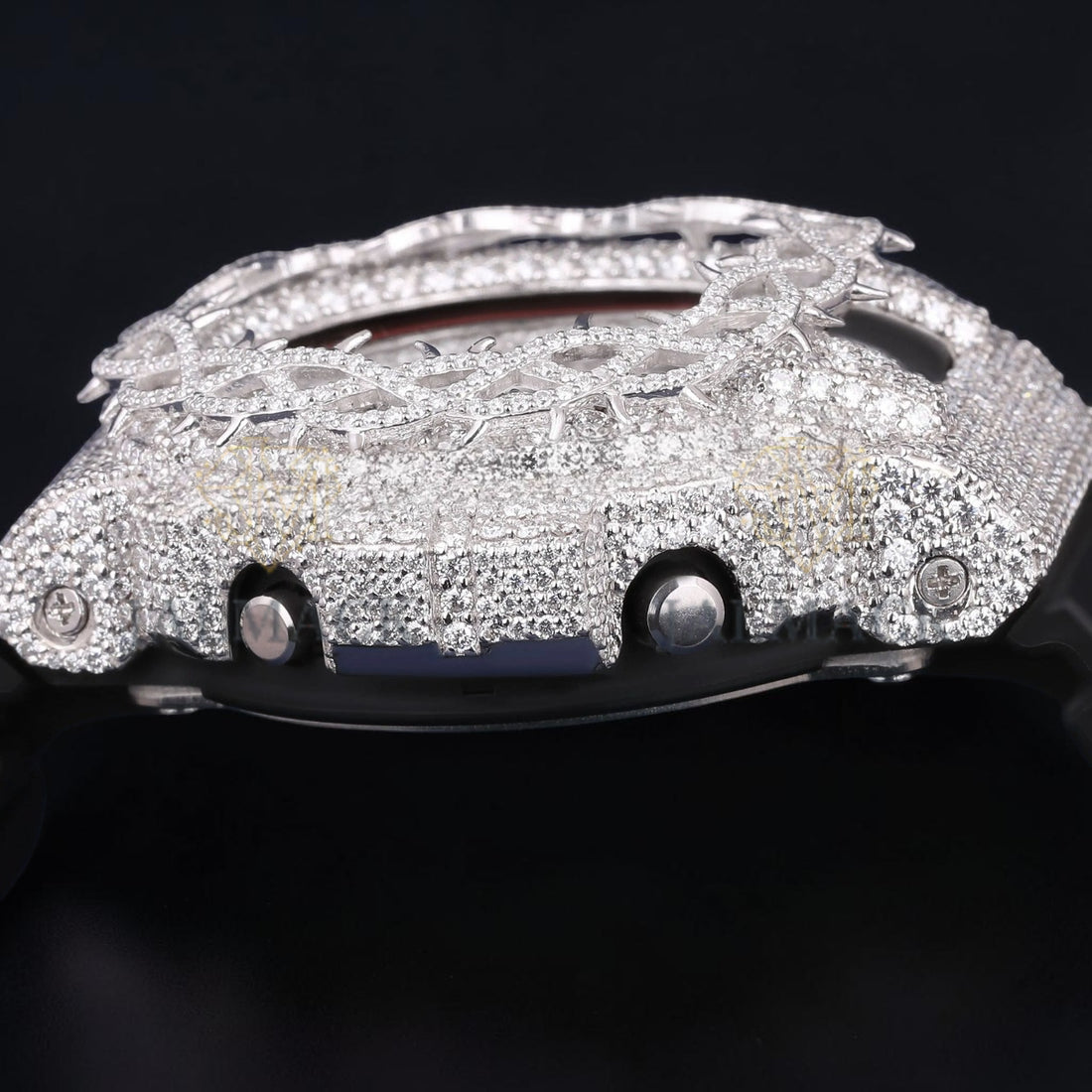 Luxury G-Shock Moissanite Watch Cover VVS1 D Color Fully Iced Silver Case