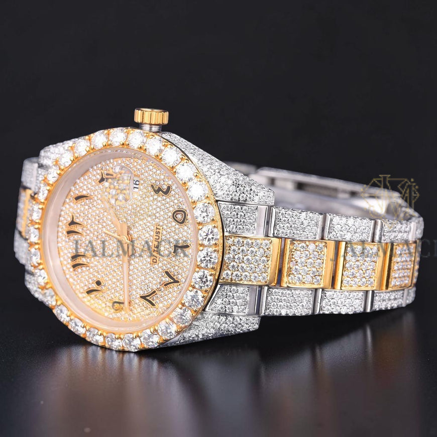 Gold Arabic Letter Moissanite Diamond Marker Automatic Watch
