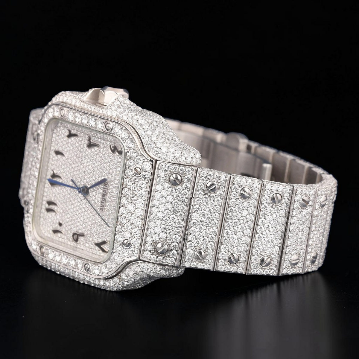 VVS1 D Color Moissanite Square Diamond Automatic Watch