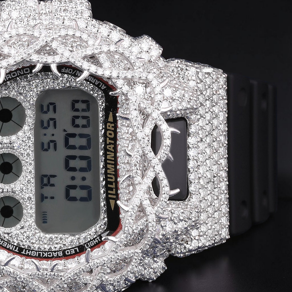 Luxury Iced Digital G-Shock VVS1 D Color Moissanite Watch