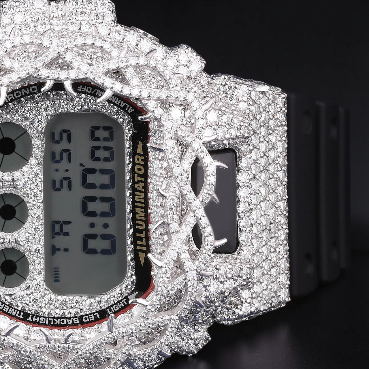 Luxury Iced Digital G-Shock VVS1 D Color Moissanite Watch